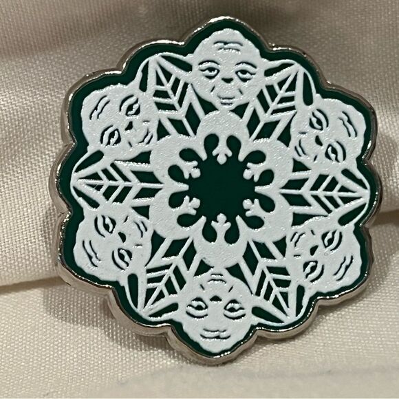 Disney Star Wars Collectible trading 3 Pin Set Snowflake R2-D2 Master Yoda C-3PO - Picture 3 of 8